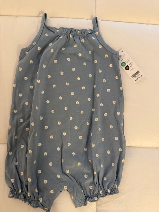 Carter's Other - NWT Carter's Blue Romper with White Dot Shells - 18mos